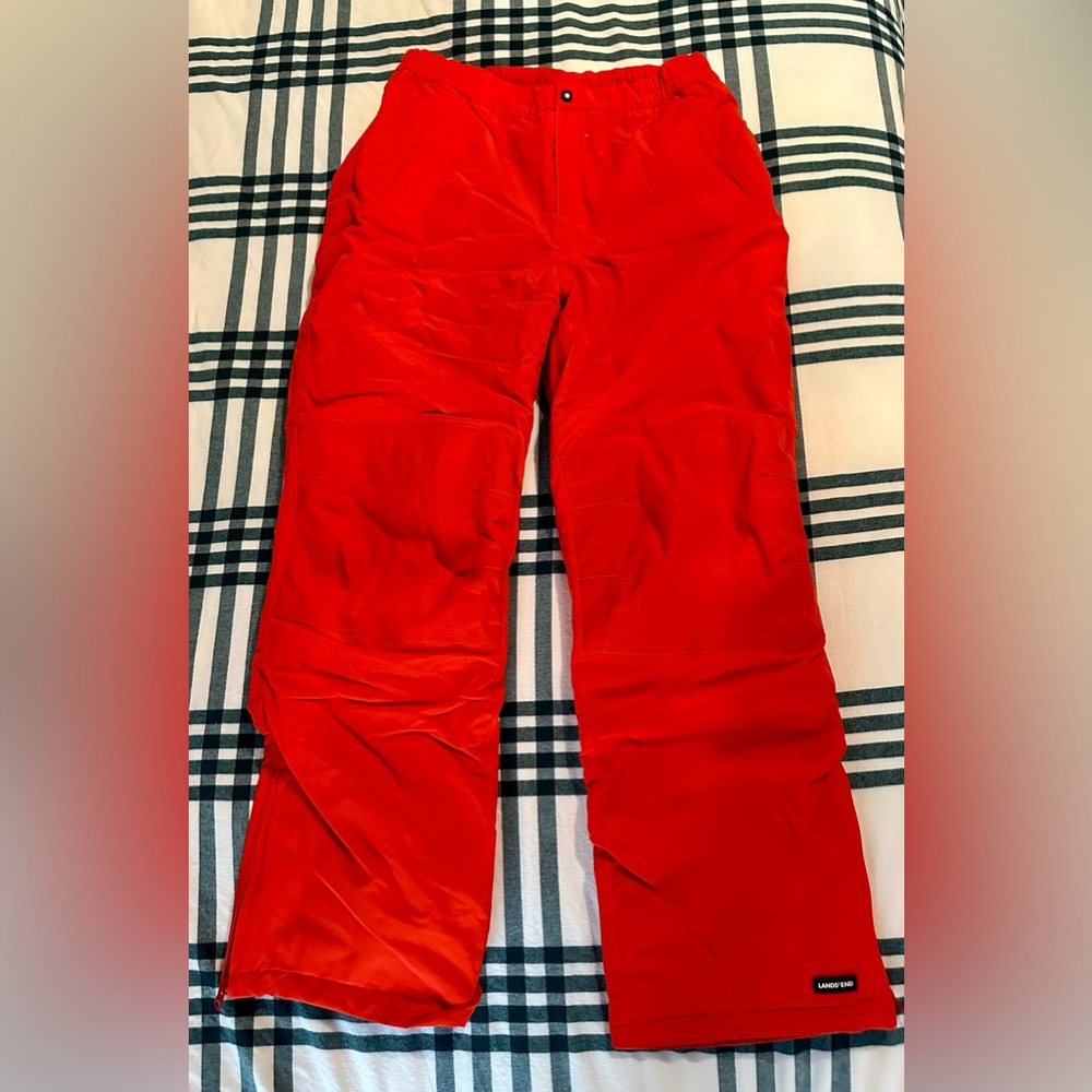 Zesty Orange Lands End kids Squall snow pants size 16+ NWT